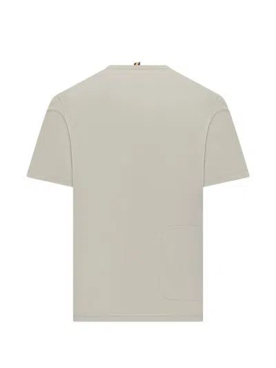 K-way Beige Solid Crew Neck T-shirt In Gray