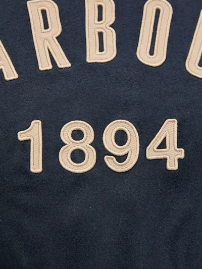Barbour Logo-embroidered T-shirt In Blue