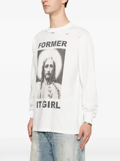 Dagger Distressed Graphic-print T-shirt In Multi
