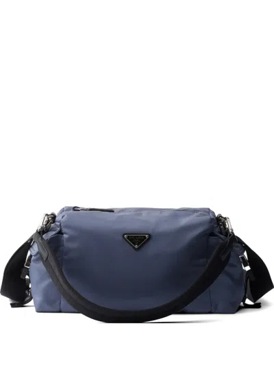 Prada Explore Re-nylon And Leather Bag In Blue