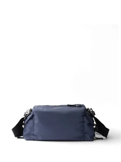 Prada Explore Re-nylon And Leather Bag In Blue