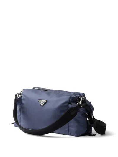 Prada Explore Re-nylon And Leather Bag In Blue