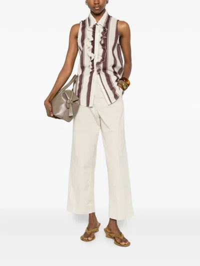 Diega Ruffled Striped Blouse In Multi