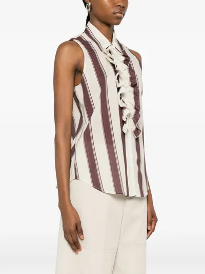Diega Ruffled Striped Blouse In Multi
