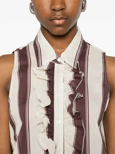 Diega Ruffled Striped Blouse In Multi