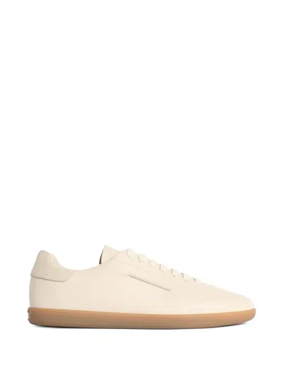Zegna 232 Low Top Suede Sneakers Rubber Sole In Neutral