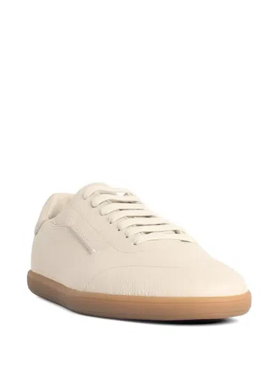 Zegna 232 Low Top Suede Sneakers Rubber Sole In Neutral