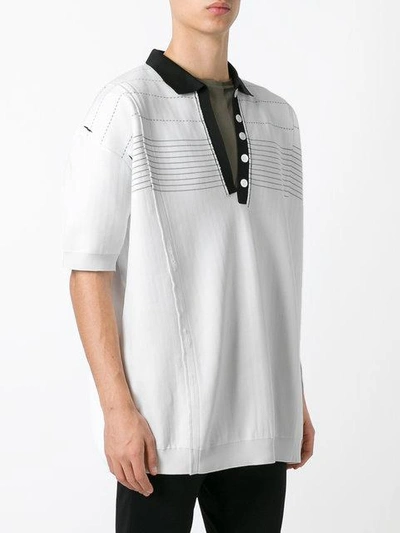 Shop Raf Simons Oversized Polo Shirt In White