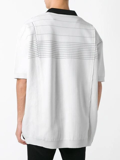 Shop Raf Simons Oversized Polo Shirt In White