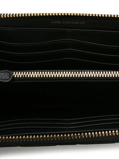 Shop Anya Hindmarch Large Zip Around Wallet In Black