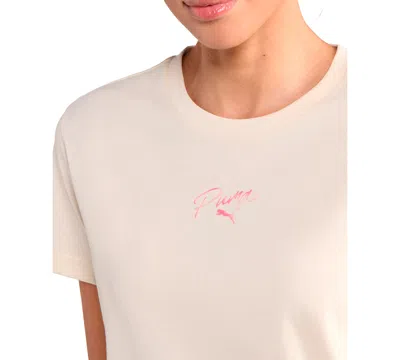 Puma Women's Script Graphic T-shirt In White