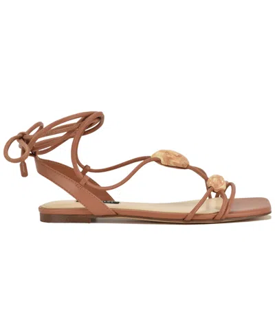 Nine West Niraa Ankle Wrap Sandal In Brown