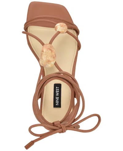 Nine West Niraa Ankle Wrap Sandal In Brown