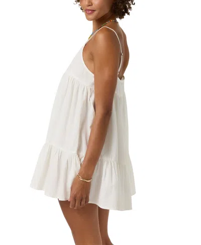 O'neill Og Rilee Cover-up Babydoll Dress In White