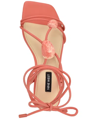 Nine West Niraa Ankle Wrap Sandal In Orange