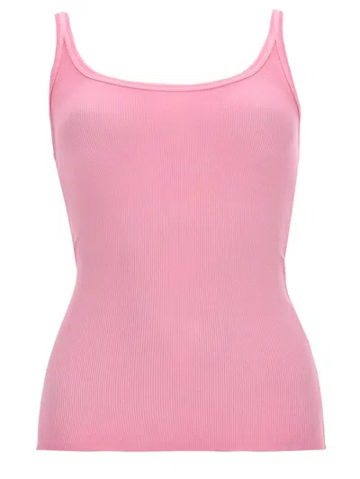 Msgm Tank Top In Viscosa In Pink