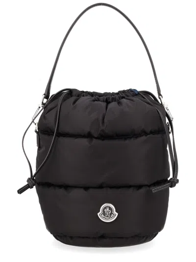 Moncler Caradoc Fabric Bucket Bag With Adjustable Strap In Black