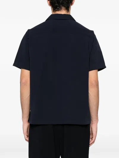 Fursac Patch-pocket Textured Shirt In Black