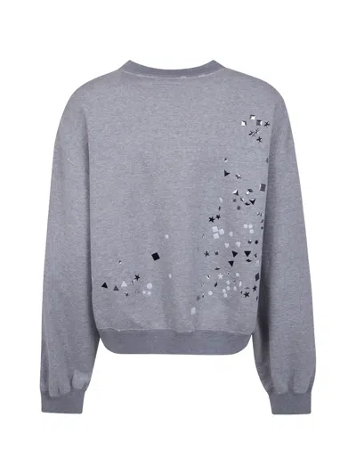Miharayasuhiro Stud-embellished Distressed Sweatshirt In Gray