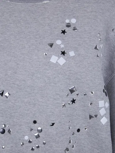 Miharayasuhiro Stud-embellished Distressed Sweatshirt In Gray