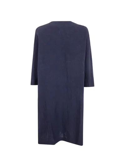 Daniela Gregis Crochet-button Linen Coat In Blue