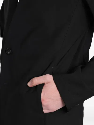 Attachment Collarless Single-breasted Jacket In Black