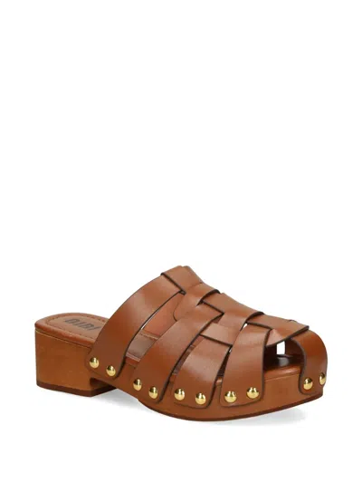 Bibi Lou Zue Studded Clogs In Brown