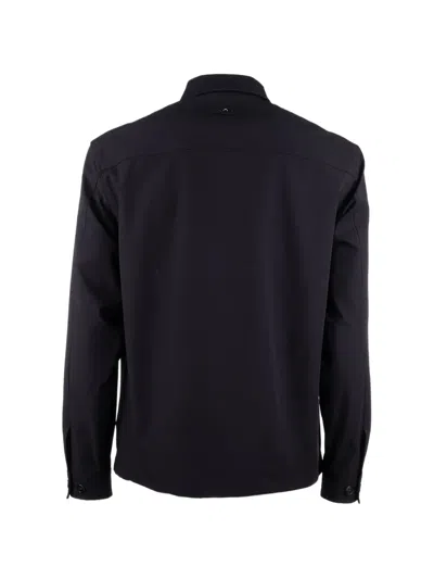 Paul & Shark Collared Coat Featuring Practical Front Pockets In Black