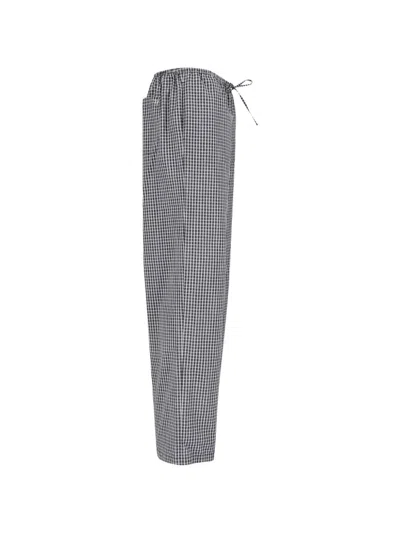 Dunst Check-pattern Drawstring Trousers In Gray