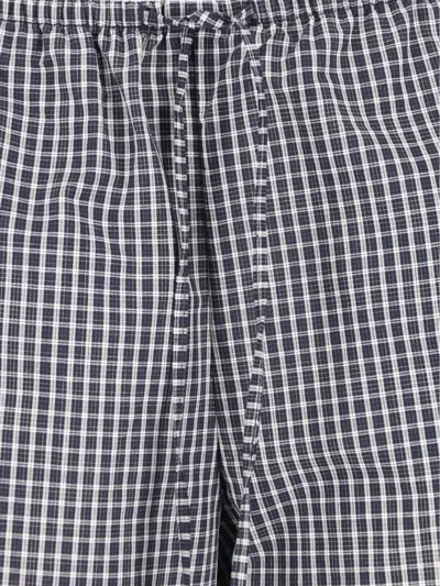 Dunst Check-pattern Drawstring Trousers In Gray