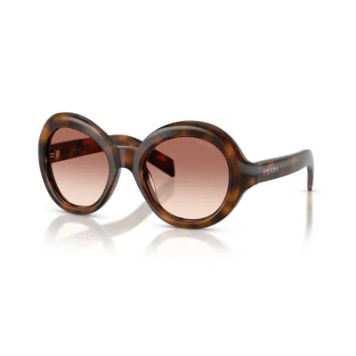Prada Eyewear Oversized Round Frame Sunglasses In Brown