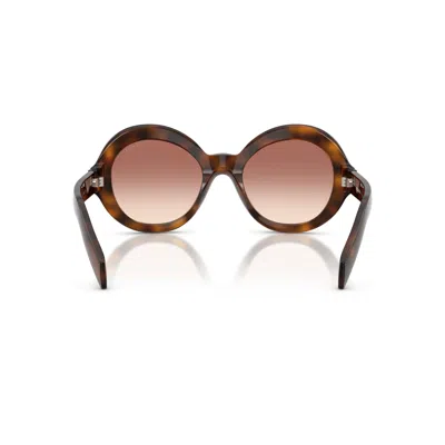 Prada Eyewear Oversized Round Frame Sunglasses In Brown