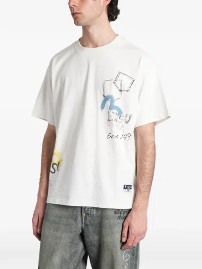 Evisu Graffiti-print T-shirt In White