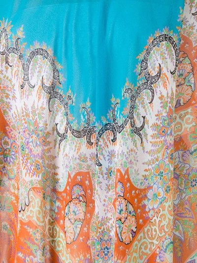 Shop Etro Paisley-print Silk Poncho In Multicolour