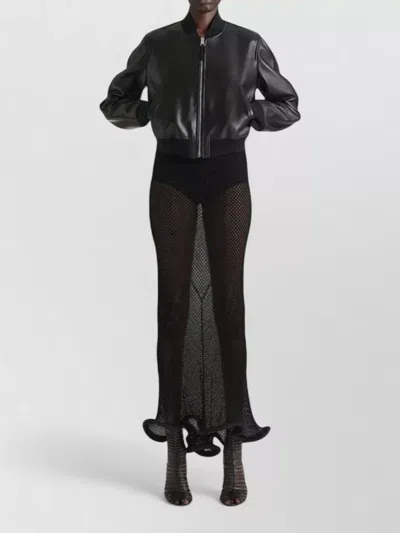 Givenchy Cropped Bomber Jacket Long Sleeves Collar In Black