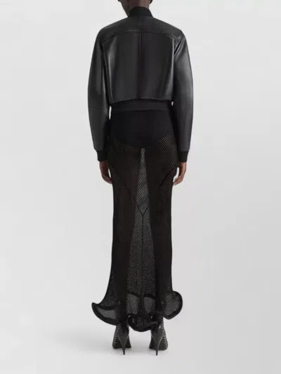 Givenchy Cropped Bomber Jacket Long Sleeves Collar In Black