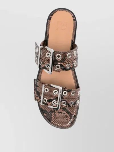 Ganni Patterned Recycled Polyester Polyurethane Flat Shoes In Multi
