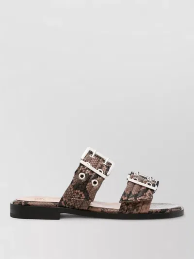 Ganni Patterned Recycled Polyester Polyurethane Flat Shoes In Multi
