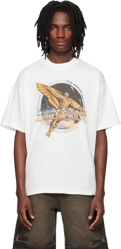 Represent White Crew Neck T-shirt With Graphic Print On Front And Back In Cotton Man In White