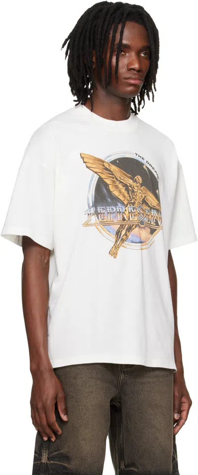 Represent White Crew Neck T-shirt With Graphic Print On Front And Back In Cotton Man In White