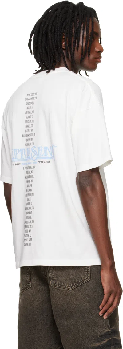 Represent White Crew Neck T-shirt With Graphic Print On Front And Back In Cotton Man In White