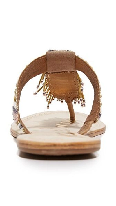 Shop Sam Edelman Anella Beaded Sandals In Натуральный Мульти