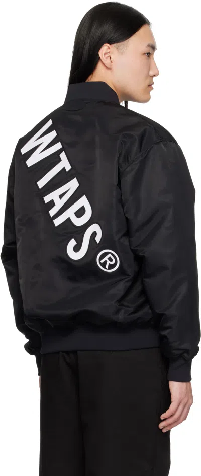 Wtaps Black 'team' Varsity Jacket In Black