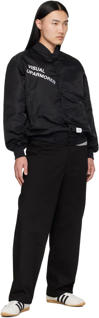 Wtaps Black 'team' Varsity Jacket In Black