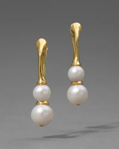 Alexis Bittar Perla Front Back Post Earrings In Gold