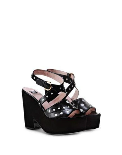 Shop Boutique Moschino Sandals In Black