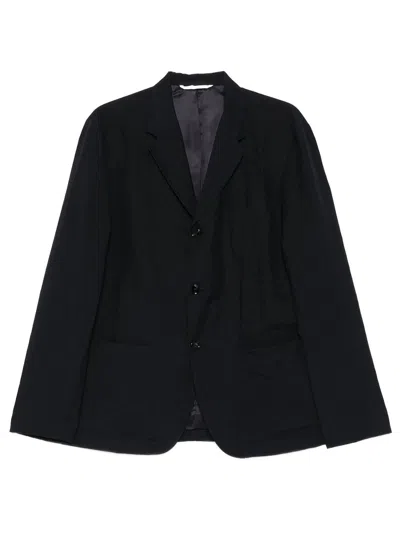 Cellar Door Jake Patch-pocket Single-breasted Wool Blend Jacket In Blue