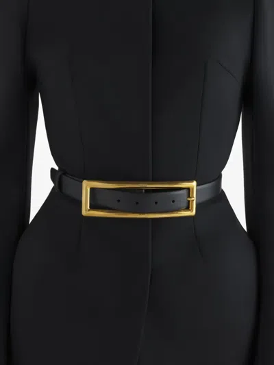 Mugler Rectangular-buckle Belt In Black