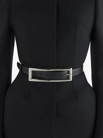 Mugler Rectangular-buckle Belt In Black
