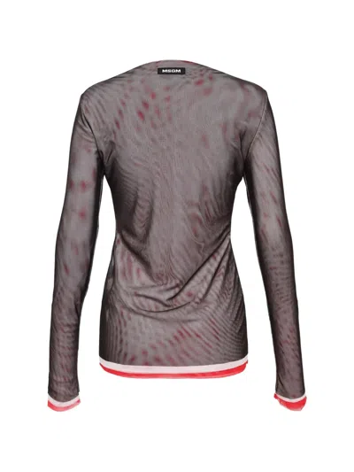 Msgm Mesh Top In Black